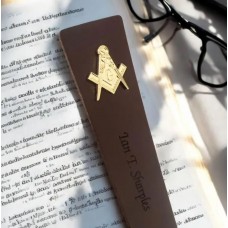 Freemason Masonic Personalised Leather Bookmark Gift